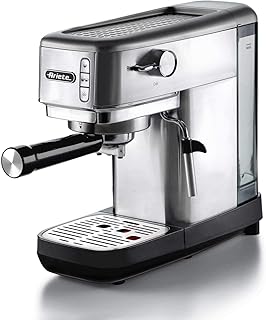 Ariete 1380 metal kahve makinesi, öğütülmüş kahve ve ESE pedleri ile uyumlu, 1300 W, 1,1 l kapasite, 15 bar basınç, ½ fincan filtre, Cappuccino cihazı, gümüş — %27 İndirim | Amazon TR Fırsatı