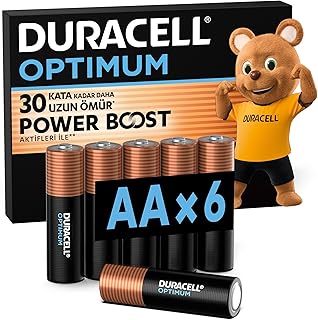 Duracell Optimum AA Alkalin Kalem Pil (6’Lı Paket) 1,5V - Lr6 Mx1500