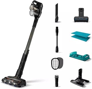 PHILIPS XC8349/01 Aqua Plus Kablosuz Şarjlı Dik Süpürge, 80 Dakika Kullanım Süresi, Islak ve Kuru Kullanım