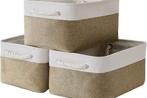 TheWarmHome Düzenleme için Saklama Sepeti – 35,5 x 25,4 x 17,78 cm Orta 3’lü Paket Kolları Raflar için Katlanabilir Saklama Kutusu, Organizatör Küpleri için Canves Saklama Kutusu Bez Hediye Oyuncak — %35 İndirim | Amazon TR Fırsatı