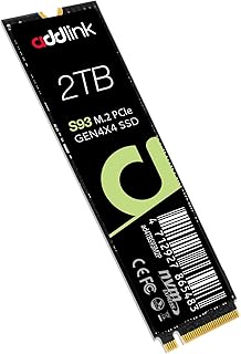 Addlink S93 2TB PCIe 4.0 M.2 Gen 4 Bellek Genişletme SSD, 7400 MB/sn'ye kadar, Dizüstü Bilgisayar, Oyun ve İçerik Oluşturucular için HMB Teknolojili Dahili Katı Hal Sürücüsü