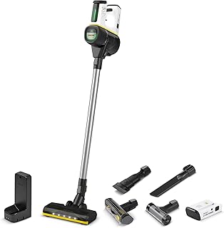 Kärcher VC 7 Signature Line akülü elektrikli süpürge, 2 kademesi, çalışma süresi: 60 dakikaya kadar, ağırlık: 2,6 kg, 25,2 V pil dahil, duvar askısı, şarj fonksiyonlu, zemin ve derz başlığı,
