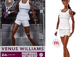 Barbie Inspiring Women Serisi, Venus Williams Moda Mankeni, Karakteristik Tenis Üniforması ve Raketi, Genişletilebilir Ambalaj Dahil, HRM49 — %50 İndirim | Amazon TR Fırsatı
