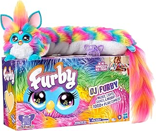 Furby DJ Furby Etkileşimli Oyuncak | Müzik, Işıklar, Hareket ve Oyunlar İçeren Süper Yumuşak Gökkuşağı Renkli Elektronik Pelüş | İngilizce ve Furbish Konuşur | 81 cm Uzunluk | 6 Yaş ve Üzeri