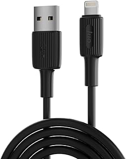 Juo 12W 2.4A USB-A to Lightning iPhone iPad ile Uyumlu Silikon Hızlı Şarj ve Data Kablosu Siyah 2 Metre