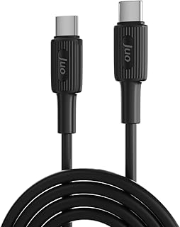 Juo 60W USB Type-C to Type-C Silikon Hızlı Şarj ve Data Kablosu Siyah 2 Metre