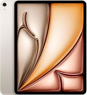 Apple M3 çipli 13 inç iPad Air: Liquid Retina Ekran, 1 TB, 12 MP Ön/Arka Kamera, Wi-Fi 6E + hücresel bağlantı, Touch ID, Tüm Gün Süren Pil Ömrü — Yıldız Işığı