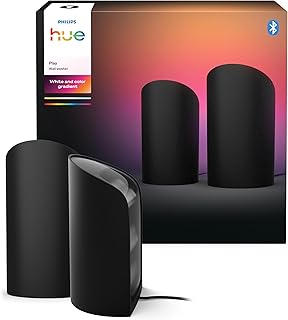 Philips Hue Flare 2'li Paket Akıllı Duvar Aydınlatma - Siyah - Renkli ışık, ColorCast teknolojisi, Bluetooth uyumlu, Alexa, Apple Home ve Google Assistant ile sesli kontrol