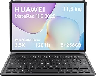 HUAWEI MatePad 11.5 2025 Tablet 2.5K 120Hz Göz Dostu PaperMatte Ekran, 8+256GB, 10100 mAh Pil, 40W SuperCharge, WiFi 6, Bluetooth 5.2, HUAWEI Notes, Dörtlü Hoparlör, Ayrılabilir klavye, Uzay Grisi — %27 İndirim | Amazon TR Fırsatı