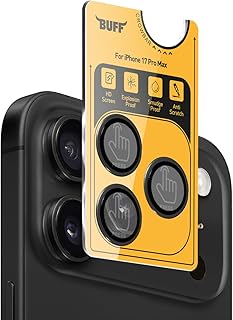 BUFF LABS iPhone 17 Pro Max ile Uyumlu Metal 9H Kamera Lens Koruyucu (Siyah)