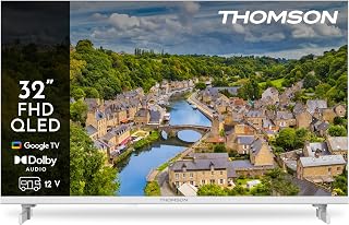 Thomson TV 32 İnç (80 cm) FHD QLED Smart Google TV, 12V Adaptör, Sesli Kontrol, Google Cast, Dolby Audio, HDR10, WiFi, Bluetooth, 3x HDMI, BEYAZ, 32FQG3S15CW
