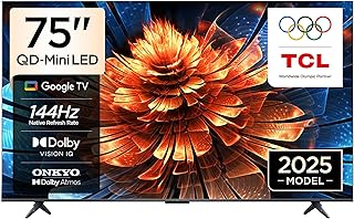 TCL 75 inç Akıllı TV 75Q6C 4K QD-Mini LED Renkli Quantum Crystal HDR10+ Oyun Google TV, 144Hz Doğal Yenileme Hızı, ONKYO 2.1 Hi-Fi Ses Sistemi, Dolby Atmos, Yapay Zekâ Modu, Game Master