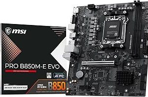 MSI MB PRO B850M-E EVO AM5 DDR5 8200MHZ(OC) HDMI VGA M.2 USB 5Gbs 2.5G LAN mATX — %22 İndirim | Amazon TR Fırsatı