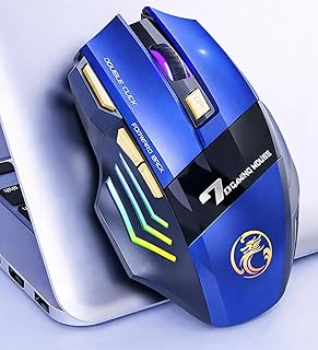 Coverzone Kablosuz Oyuncu Mouse – 3200 DPI Ayarlanabilir Hassasiyet, RGB 7 Renk LED Aydınlatma, Şarjlı, Ergonomik Tasarım, 2.4GHz Wireless Gaming Mouse | GW-X7 (Mavi)