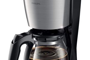 Philips Filtre Kahve Makinesi, 1,2 Lt Kapasite, Otomatik Kapanma, Cam Demlikli, Kolay Doldurma, Zamanlayıcı, Siyah ve Metal, HD7459/20