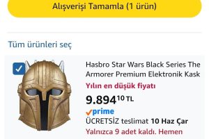 💥Hasbro Star Wars Black Series The Armorer Premium Elektronik Kask AMAZN500 Koduyla 9.394₺