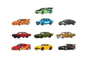 🛍️ Hot Wheels oyuncak araba, Fast & Furious temalı 10’lu paket, 1:64 ölçekli, özel süslemelere sahip, Fast & Furious filmlerindeki arabalardan ilham alan metal araçlar, JCT92