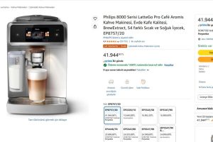 Philips 8000 Serisi LatteGo Pro Café Aromis Kahve Makinesi, Evde Kafe Kalitesi, BrewExtract, 54 farklı Sıcak ve Soğuk İçecek, EP8757/20 — %96 İndirim