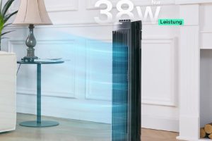 Pelonis Kule Fan, Sessiz Çalışma, 3 Hız Ayarı, Zamanlayıcı, 60° Salınım