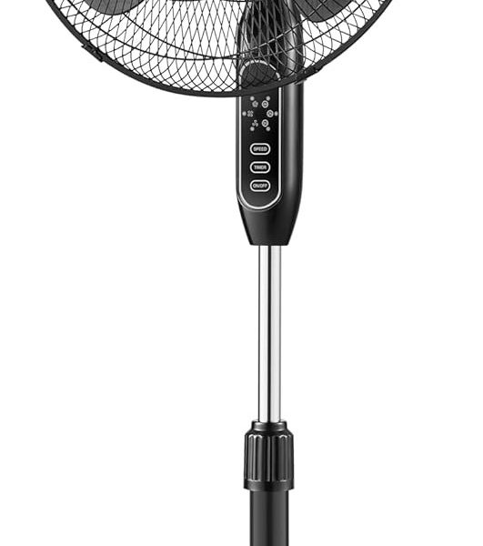 Pelonis Vantilatör, Sessiz Çalışma, 3 Hız Ayarı, 30-110cm Yükseklik Ayarı, Dikey ve Yatay Eksende Salınım