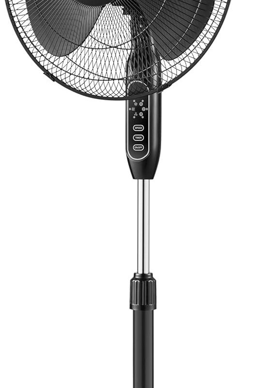 Pelonis Vantilatör, Sessiz Çalışma, 3 Hız Ayarı, 30-110cm Yükseklik Ayarı, Dikey ve Yatay Eksende Salınım