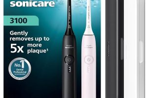 Türk Philips Sonicare 3100 Sonic Şarjlı Diş Fırçası 2’li Paket, Siyah ve Toz Pembe, 5 Kat Plak Temizliği, Basınç Sensörü, 14 Gün Şarj Ömrü, 3 Hız Ayarı,2 Şarj Standı, 2 Seyahat Kabı – HX4072/42
