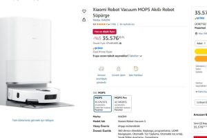 Xiaomi Robot Vacuum MOP5 Akıllı Robot Süpürge