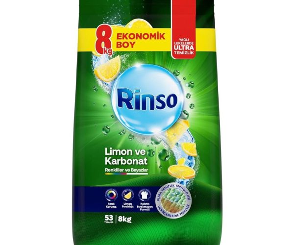 🛍️ Rinso Toz Çamaşır Deterjanı Limon ve Karbonat Renkliler ve Beyazlar İçin 8 KG