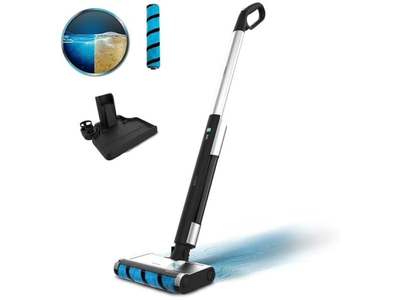 🛍️ Cecotec FreeGo Wash Elektrikli Paspas, 40W, 40 Dakika Çalışma Süresi, Wet Jalisco Emici Silindir, 420 ml Temiz ve 150 ml Kirli Su Tankı, Otomatik Püskürtme, Kendini Temizleme İstasyonu