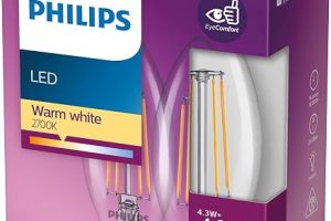 (%48) Philips LED Classic 40W B35 Led Mum Filament Ampul, 2700K Sarı Işık, E14 İnce Duy, Dim Edilmez, 2’li Ekopaket — %48 İndirim