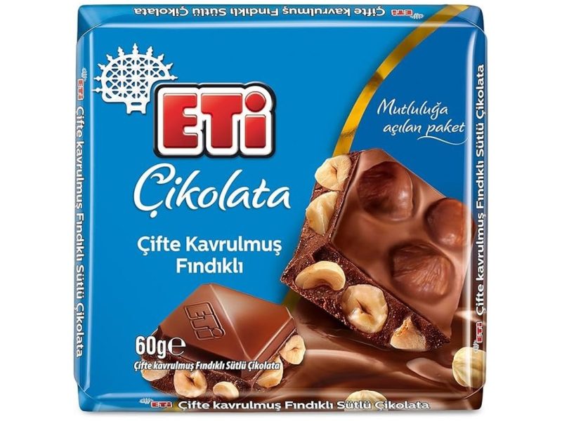 🛍️ Eti Çikolata Çifte Kavrulmuş Fındıklı Sütlü Kare 60 g
