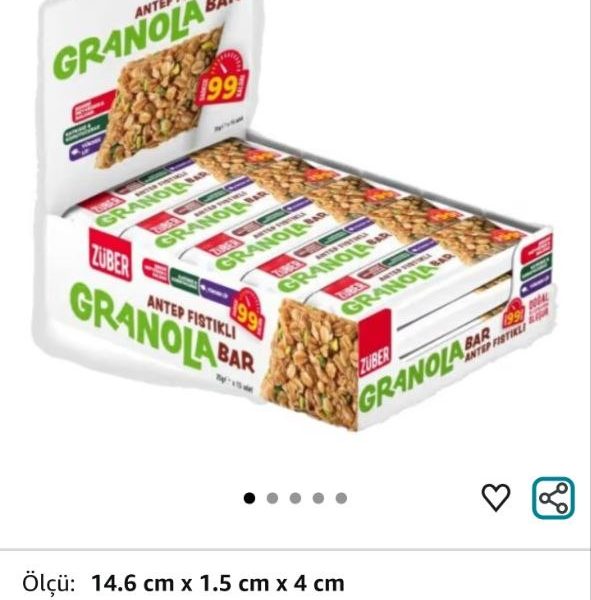 Züber Antep Fıstıklı Granola Bar 25g x 15 Adet