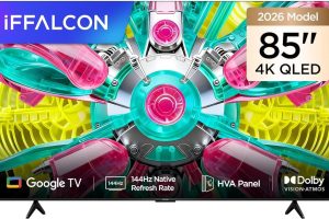 iFFALCON 85U75A 85 İnç Smart TV 4K QLED Renkli Quantum Crystal HDR 10+ Gaming Google TV, 144Hz Doğal Yenileme Hızı, Dolby Vision Atmos, DTS Virtual X, MEMC, Game Master (3-Yıl Garanti)