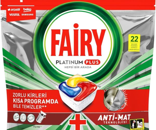 Fairy Platinum Plus Bulaşık Makinesi Deterjanı Kapsülü 22 Yıkama Limon Kokulu