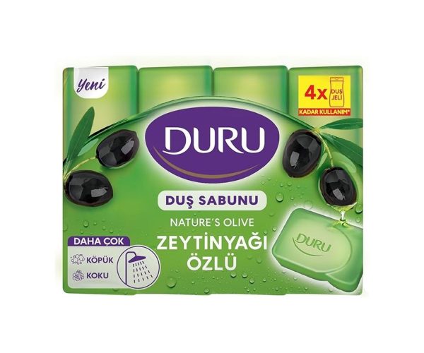 🛍️ DURU Natural Olive Zeytinyağlı Sabun, 150 Gramx4