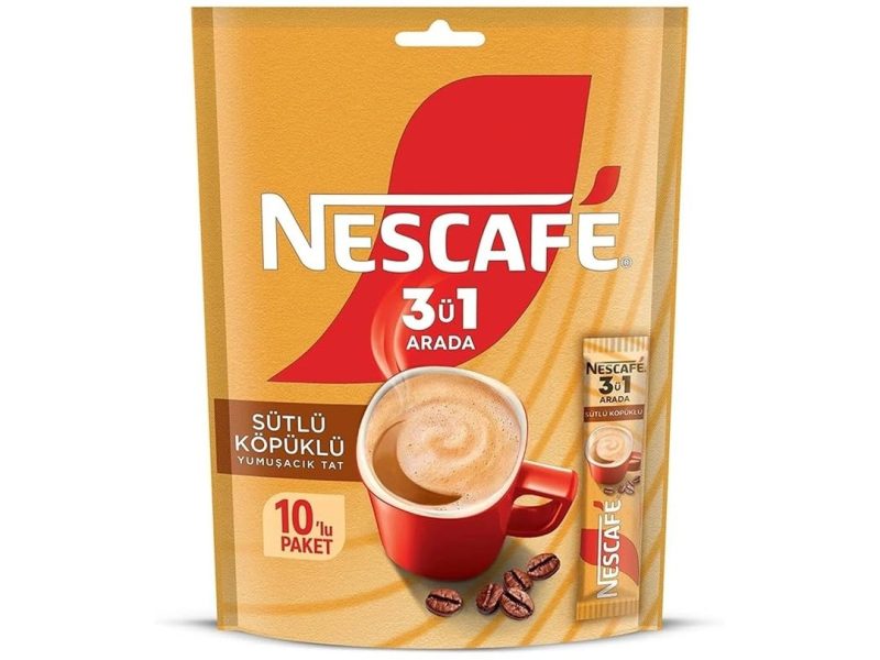 🛍️ Nescafé 3’ü 1 Arada Sütlü Köpüklü Çözünebilir Kahve Karışımı 10’lu, 17,4 g