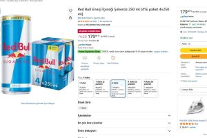 Red Bull Enerji İçeceği 250 ml (1 Paket, 250 ml x 6 Adet) — %75 İndirim