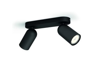 🛍️ Philips myLiving Pongee Tavan/Duvar 2’li Siyah Spot Lamba GU10 Duy (Ampul birlikte verilmez)