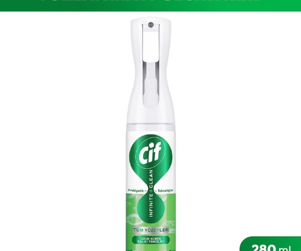 Cif Infinite Clean Doğal Probiyotikli Sprey Tüm Yüzeyler İçin Misket Limonu & Limon Otu 280 ml