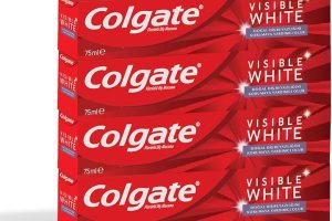 (%50.85) Colgate Visible White Beyazlatıcı Diş Macunu, 75ml x 4 Adet