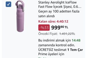 Stanley Aerolight IceFlow Fast Flow İçecek Şişesi, 0.60 Litre, Lila