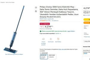 Philips OneUp 3000 Serisi Elektrikli Mop – Daha Temiz Zeminler, Daha Hızlı Paspaslama, 360° Dönen Menteşeli Kablosuz Tasarım, Yıkanabilir Yeniden Kullanılabilir Pedler, Uzun Ömürlü Pil (XV3101/01) — %86 İndirim