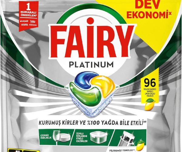 Fairy Platinum Bulaşık Makinesi Deterjanı Kapsülü/Tableti 96 Yıkama Limon Kokulu — %71 İndirim