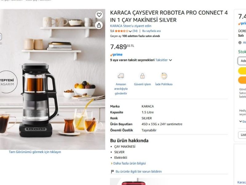 KARACA ÇAYSEVER ROBOTEA PRO CONNECT 4 IN 1 ÇAY MAKİNESİ SILVER