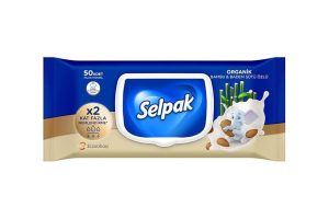 🛍️ Selpak Organik Bambu Badem Sütlü Islak Mendil 1×50