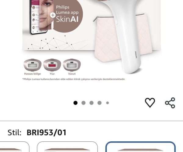 Philips Lumea 9900 Serisi BRI953/01 IPL Tüy Alma, SkinAI Uygulama,Vücut,Yüz ve Bikini,3 Başlık,Çanta