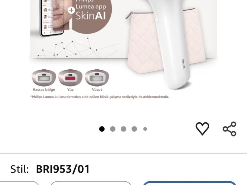Philips Lumea 9900 Serisi BRI953/01 IPL Tüy Alma, SkinAI Uygulama,Vücut,Yüz ve Bikini,3 Başlık,Çanta