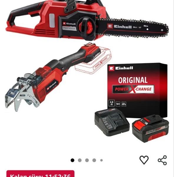 Einhell FORTEXXA 18/30 + GE-GS 18/150 Li Akülü Ağaç Kesme ve Dal Kesme Seti (4,0 Ah Akü ve Şarj Cihazı Dahildir)