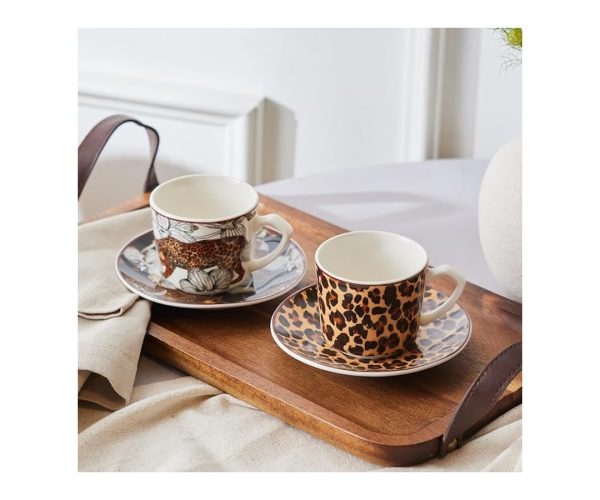 🛍️ Karaca Tiger 2 Kişilik Kahve Fincan Takımı 80 ml