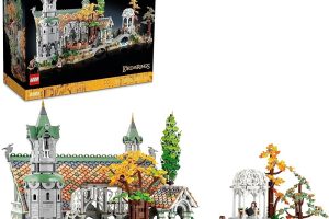 LEGO Icons YÜZÜKLERİN EFENDİSİ: RIVENDELL 10316 – Yetişkinler için Hediye Fikri, Frodo, Sam, Bilbo Baggins, Boromir, Legolas ve Gri Gandalf Dahil 15 Minifigür İçeren Model Yapım Seti (6167 Parça)